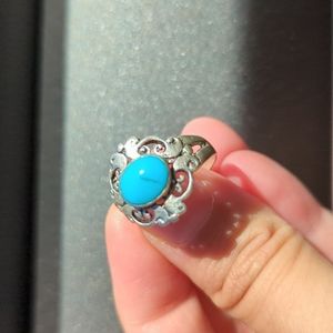 Turquoise and silver ring